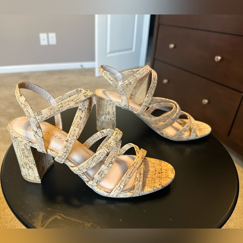 Solanz Beige/Tan Strappy Heels
